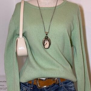 Wool + Cashmere Blend WoolOvers Sage Green Sweater